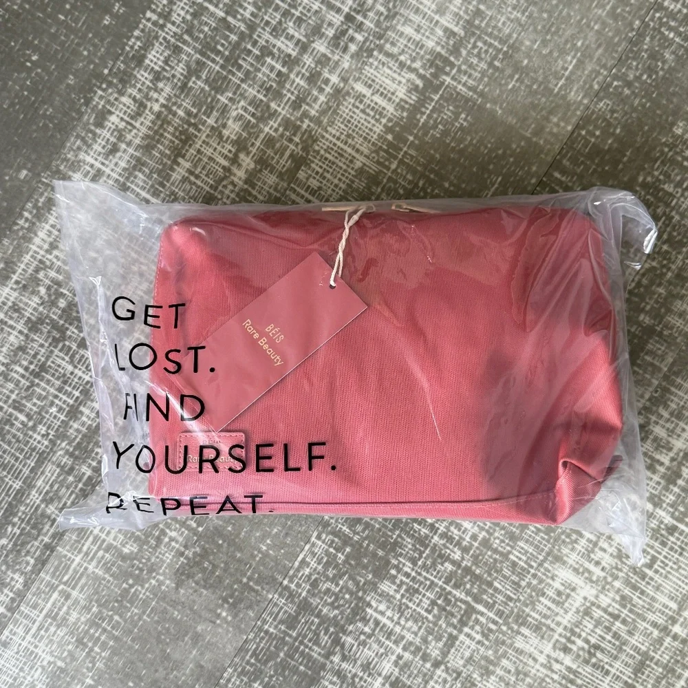 Beis x Rare Beauty The Large Cosmetic Pouch in Worth Pink Color - Picture 5 of 7